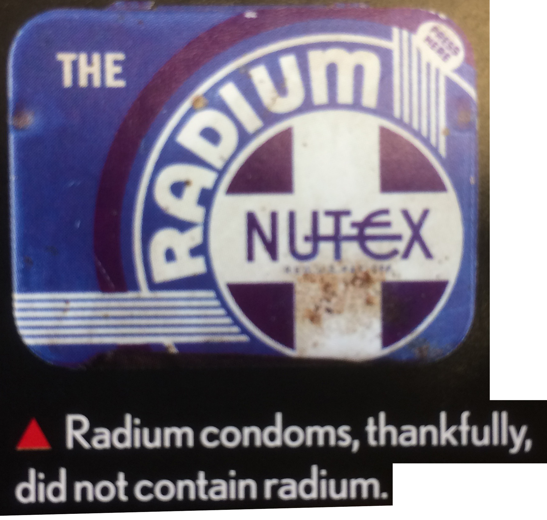 image of vintage radium condoms with text "Radium condoms, thankfully, did not contain radium"